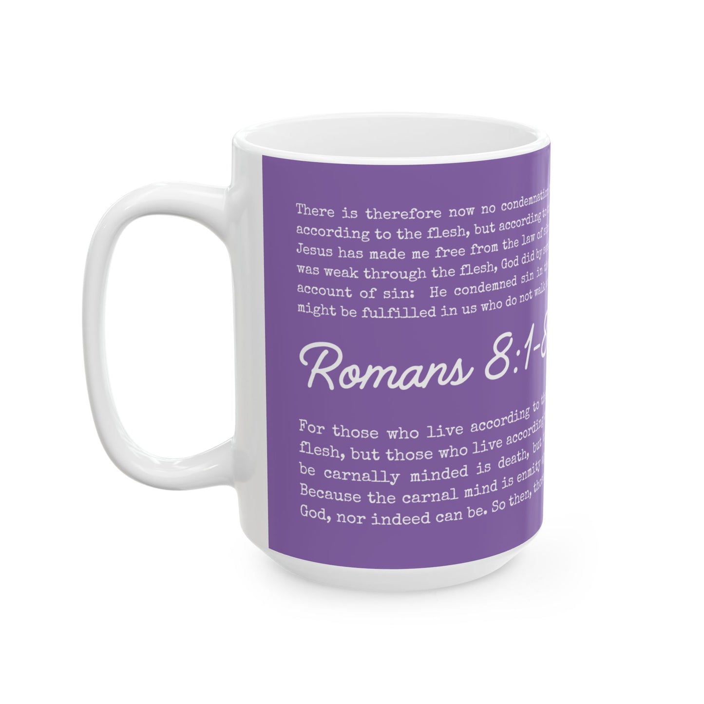 Romans 8 Scripture Ceramic Coffee Mug | Bible Verse Tea Cup