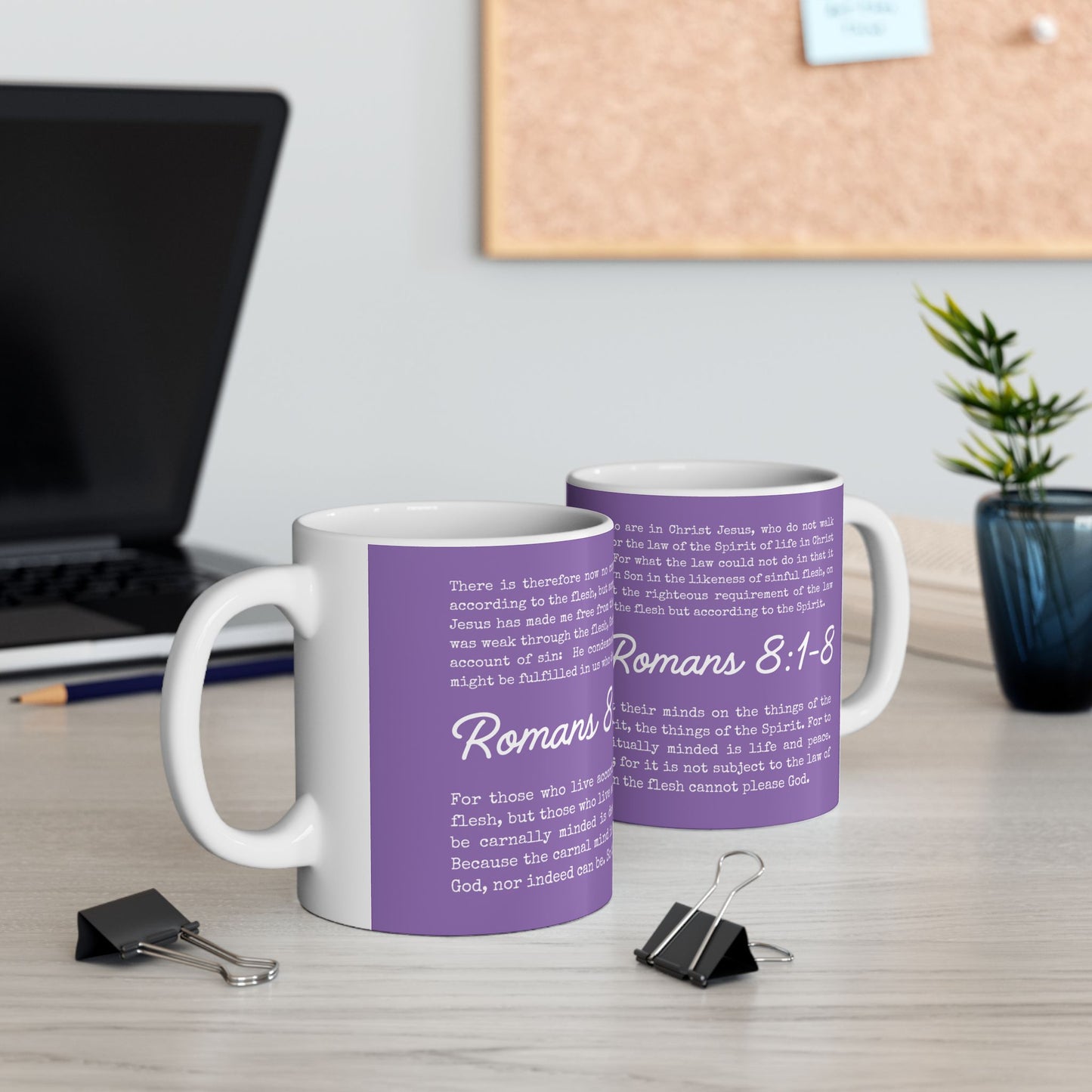 Romans 8 Scripture Ceramic Coffee Mug | Bible Verse Tea Cup
