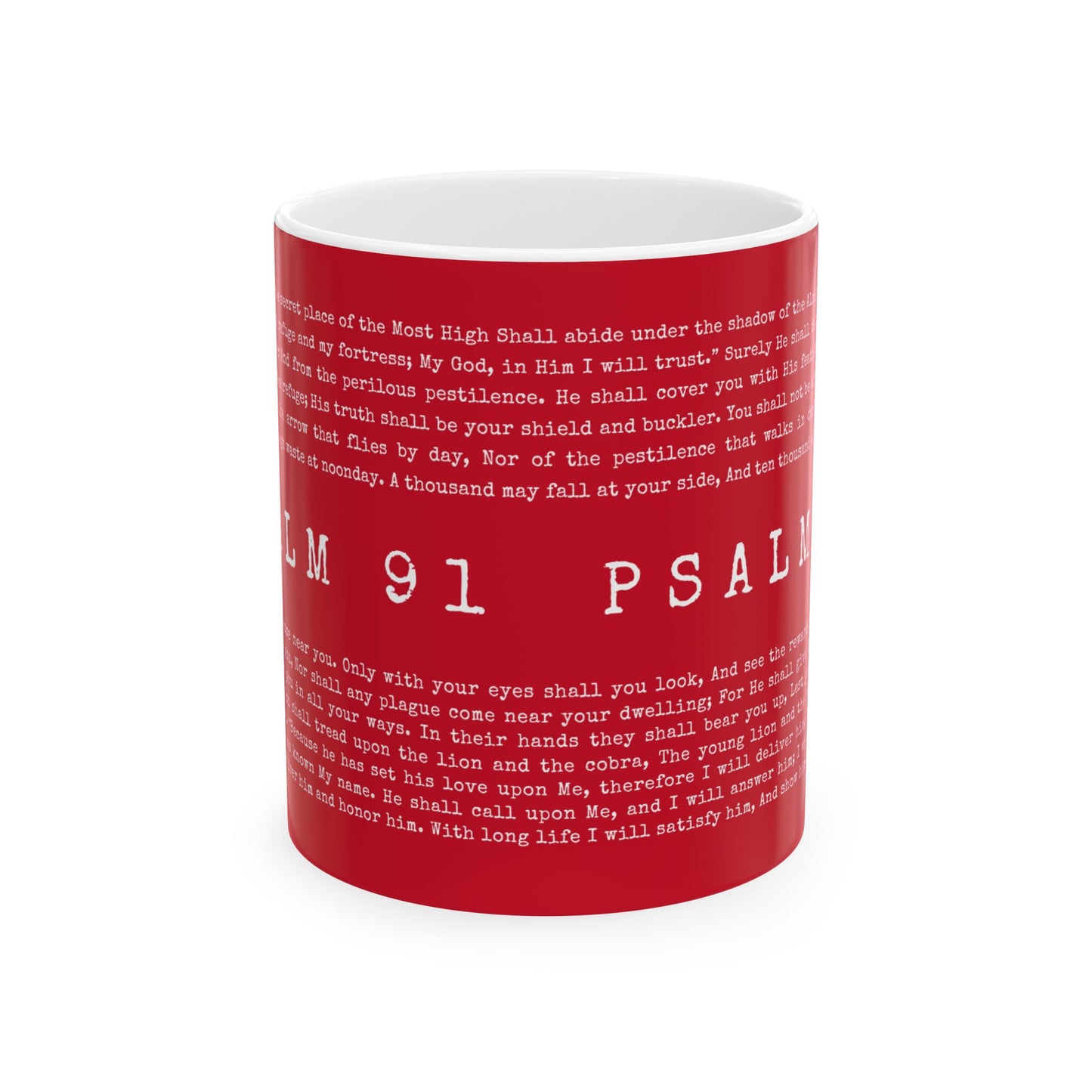Psalm 91 Scripture Ceramic Coffee Mug | Bible Verse Tea Cup