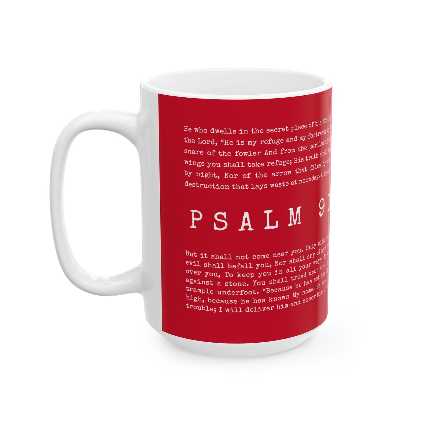 Psalm 91 Scripture Ceramic Coffee Mug | Bible Verse Tea Cup