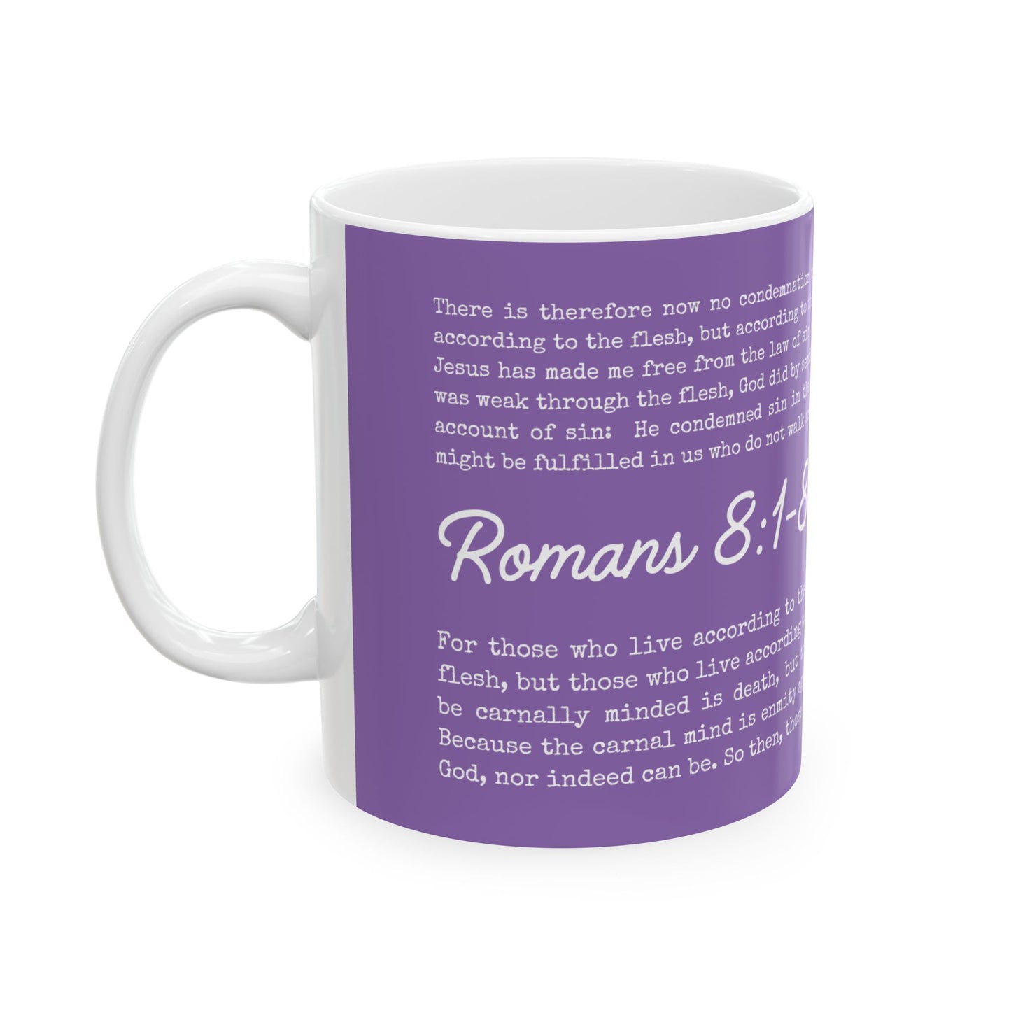 Romans 8 Scripture Ceramic Coffee Mug | Bible Verse Tea Cup