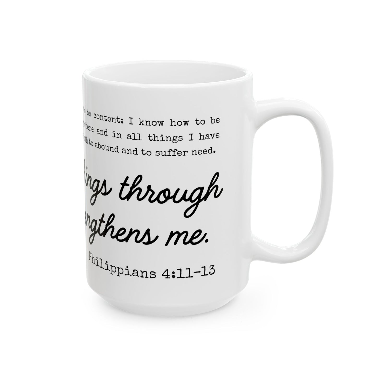 Philippians 4:13 Scripture Ceramic Coffee Mug | Bible Verse Tea Cup
