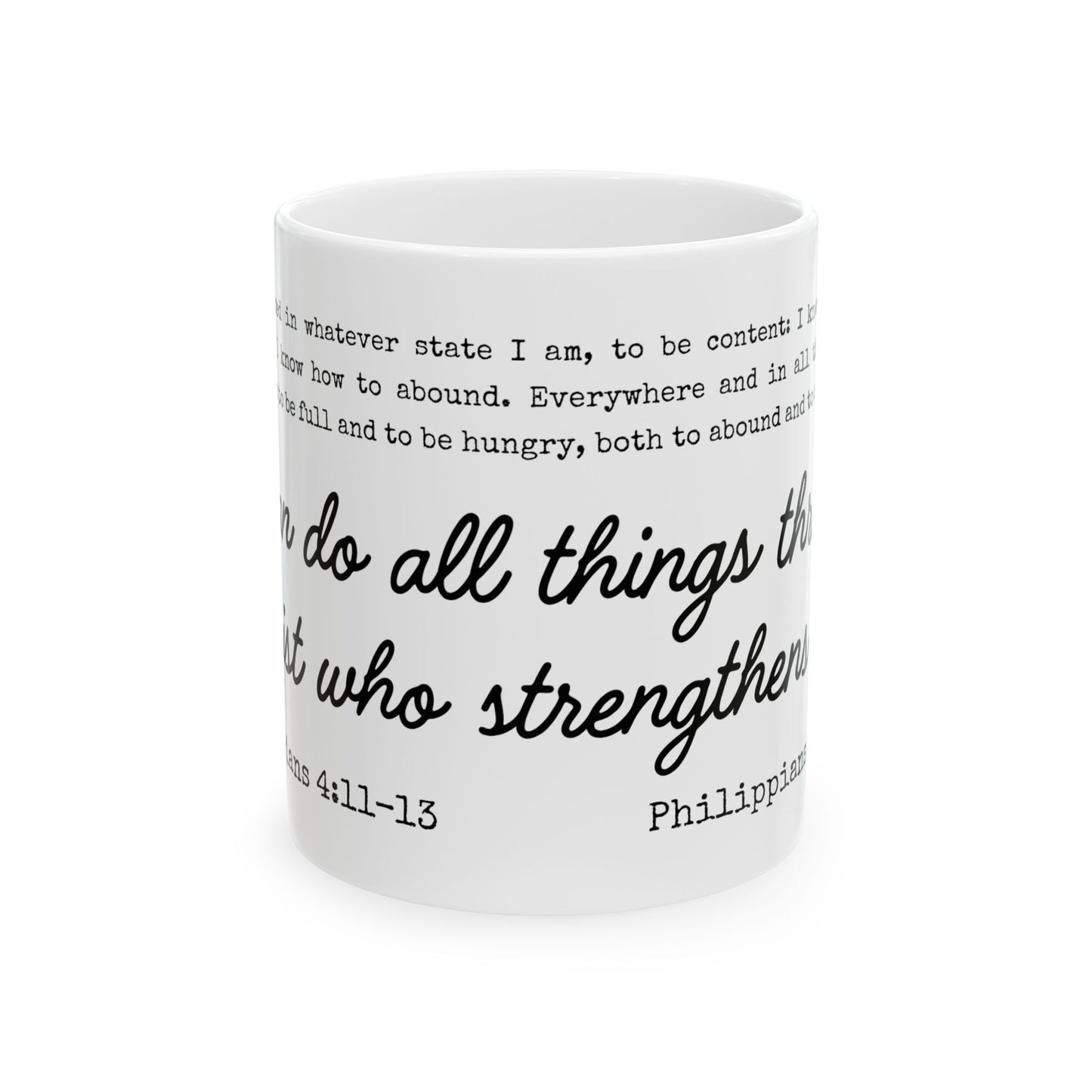 Philippians 4:13 Scripture Ceramic Coffee Mug | Bible Verse Tea Cup