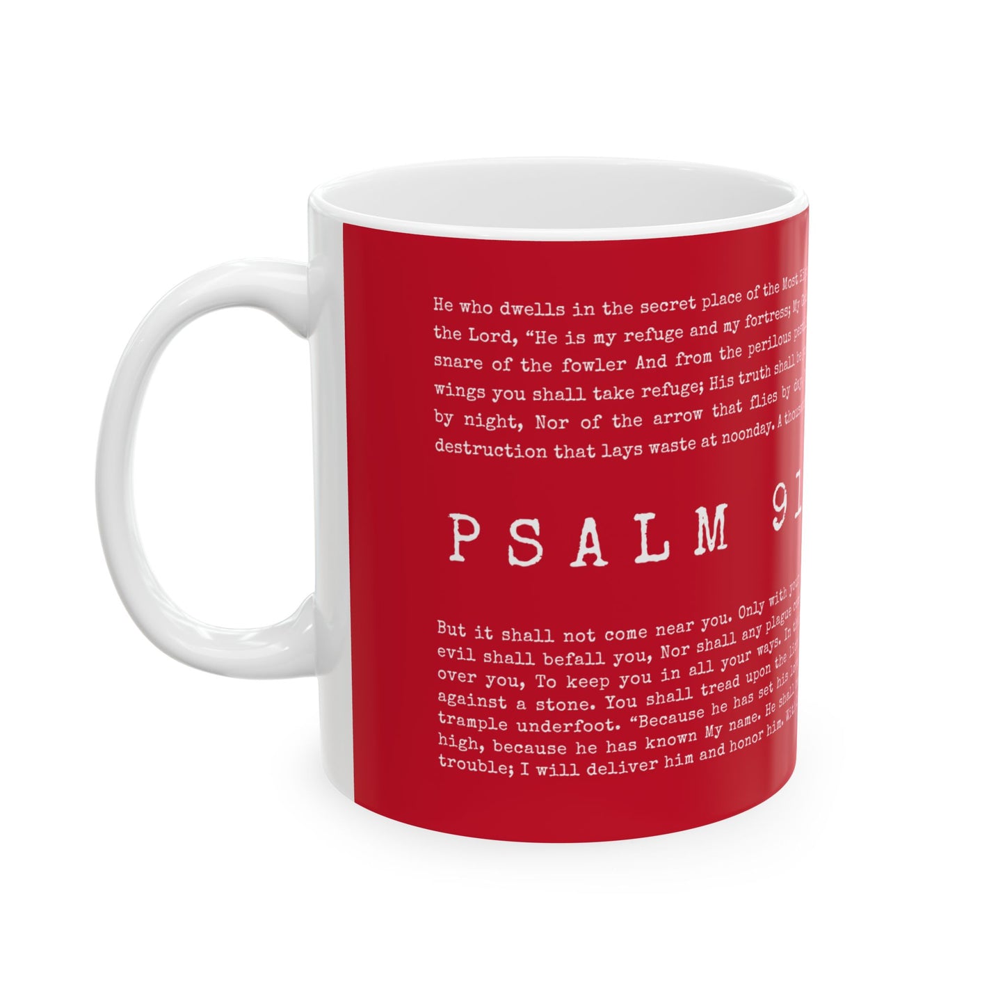 Psalm 91 Scripture Ceramic Coffee Mug | Bible Verse Tea Cup