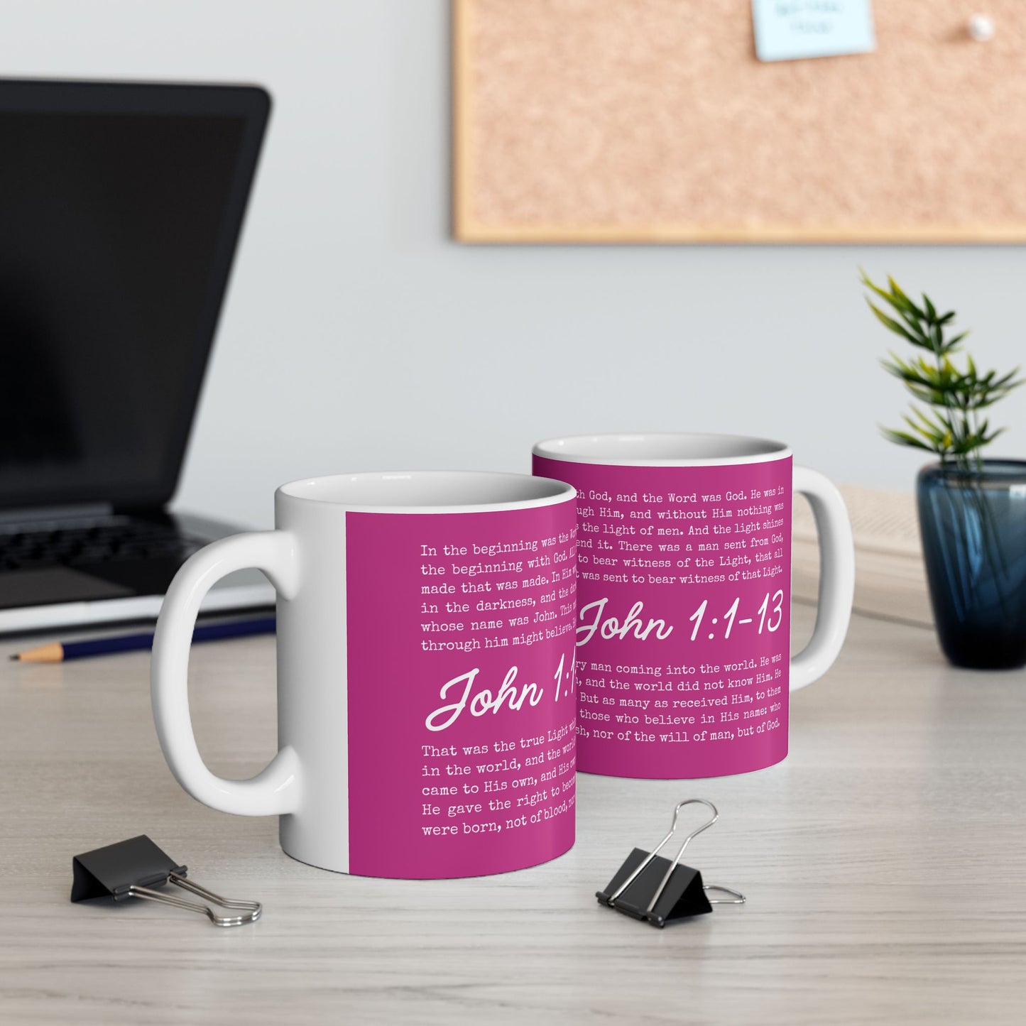 John 1 Scripture Ceramic Coffee Mug | Bible Verse Tea Cup