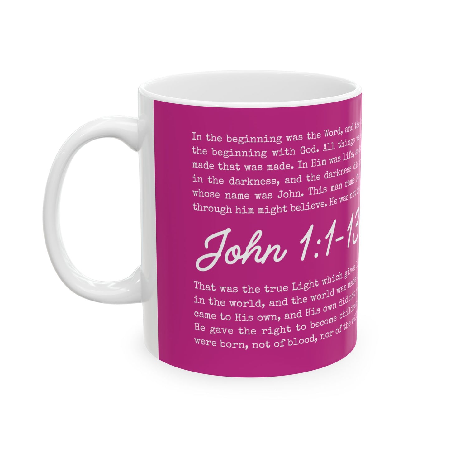 John 1 Scripture Ceramic Coffee Mug | Bible Verse Tea Cup