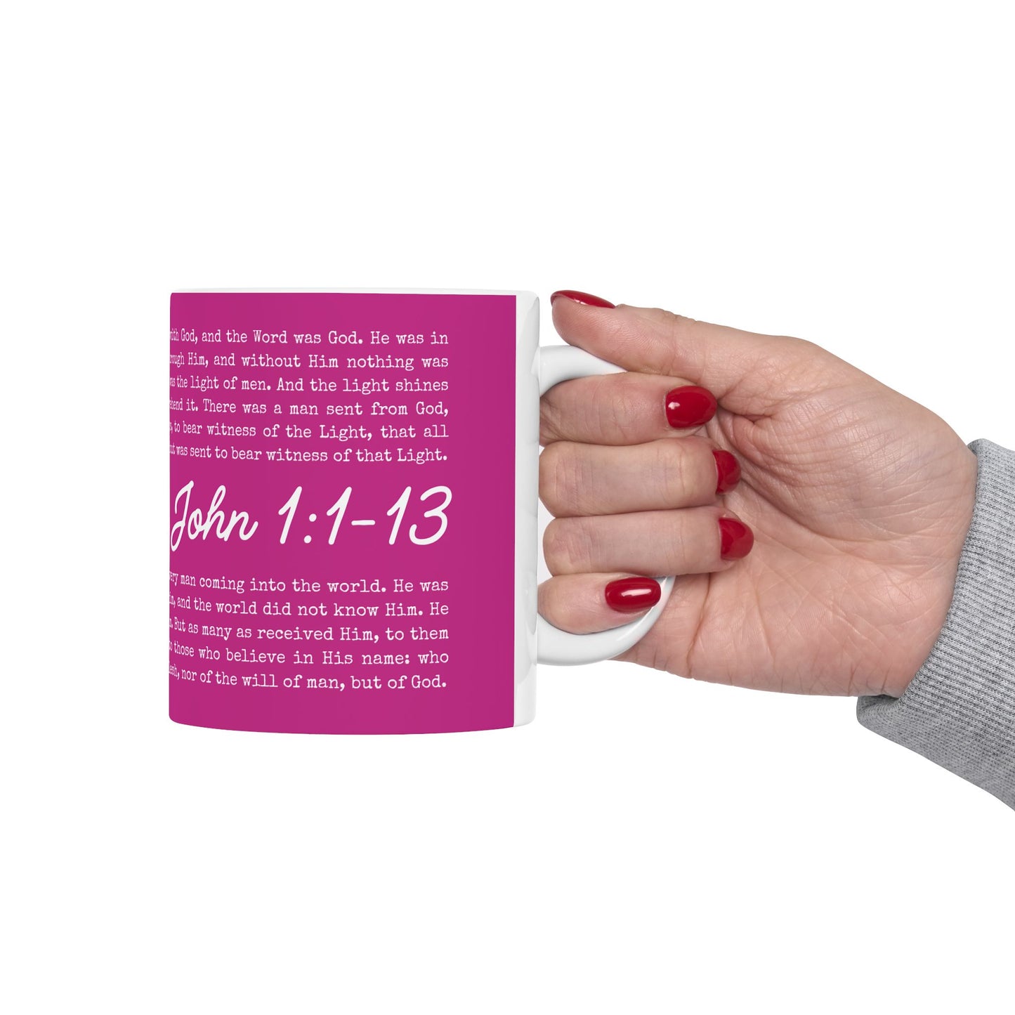 John 1 Scripture Ceramic Coffee Mug | Bible Verse Tea Cup