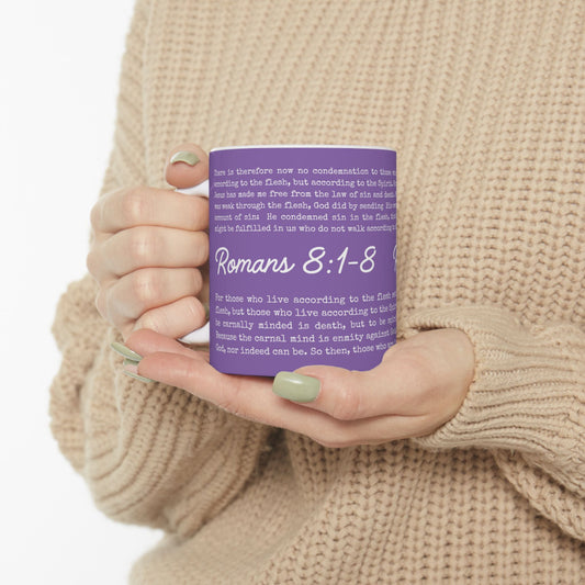 Romans 8 Scripture Ceramic Coffee Mug | Bible Verse Tea Cup