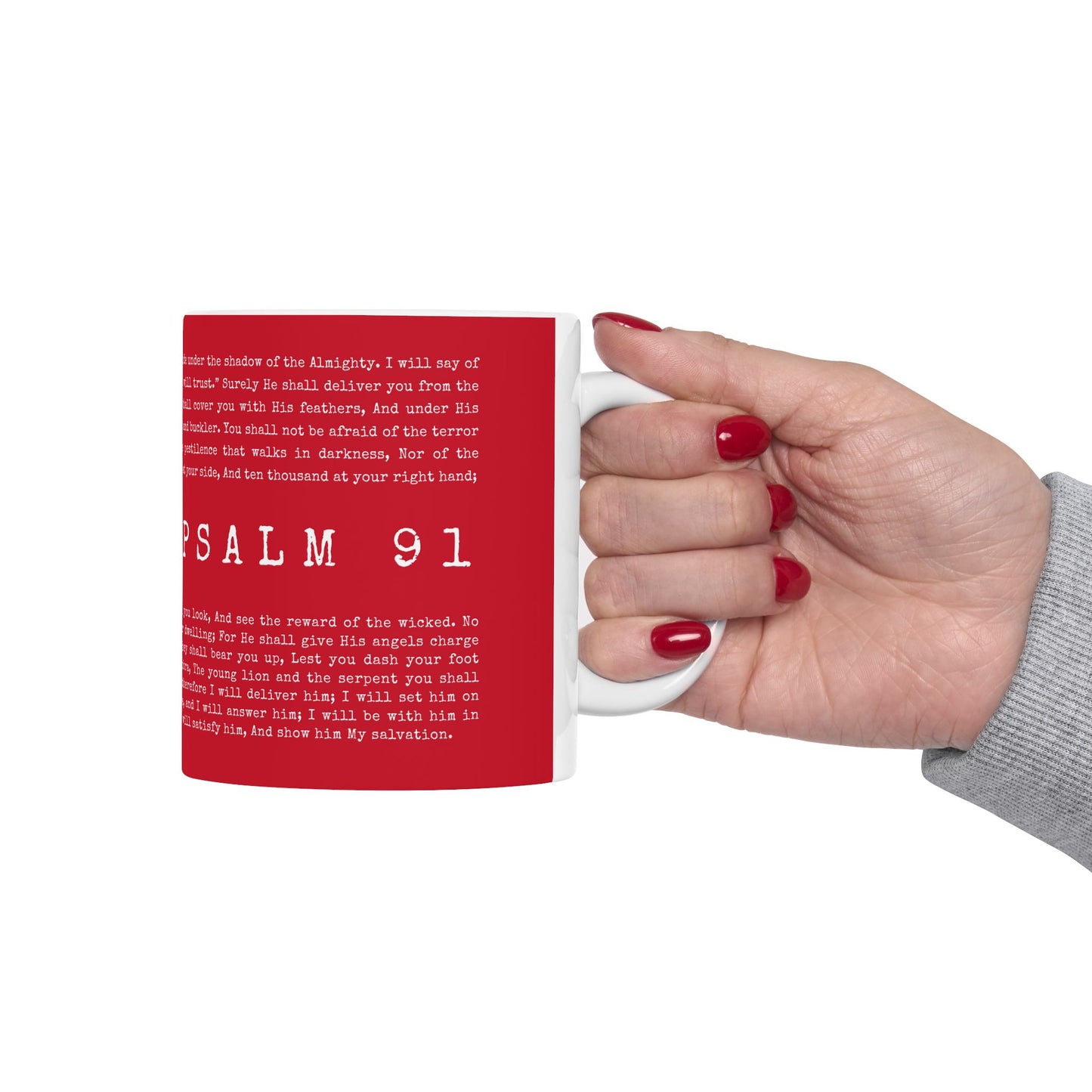 Psalm 91 Scripture Ceramic Coffee Mug | Bible Verse Tea Cup