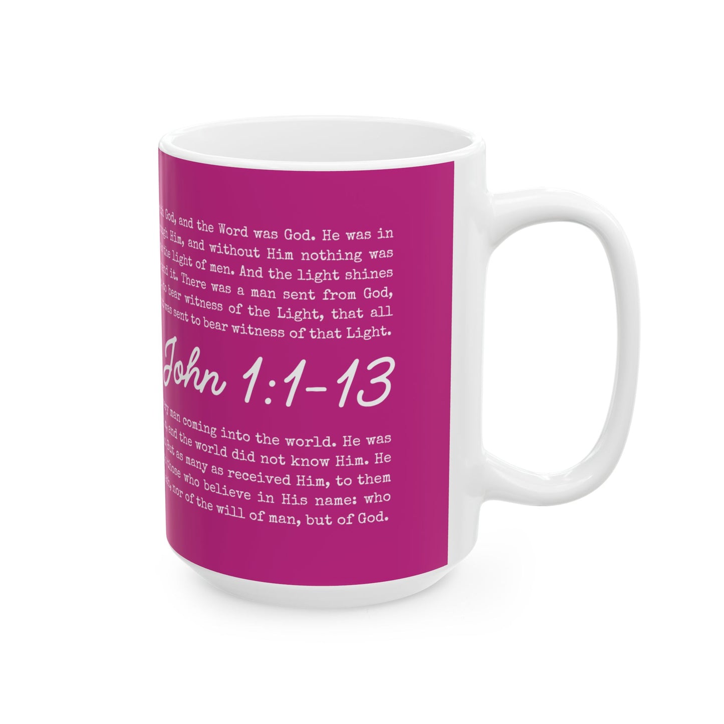 John 1 Scripture Ceramic Coffee Mug | Bible Verse Tea Cup