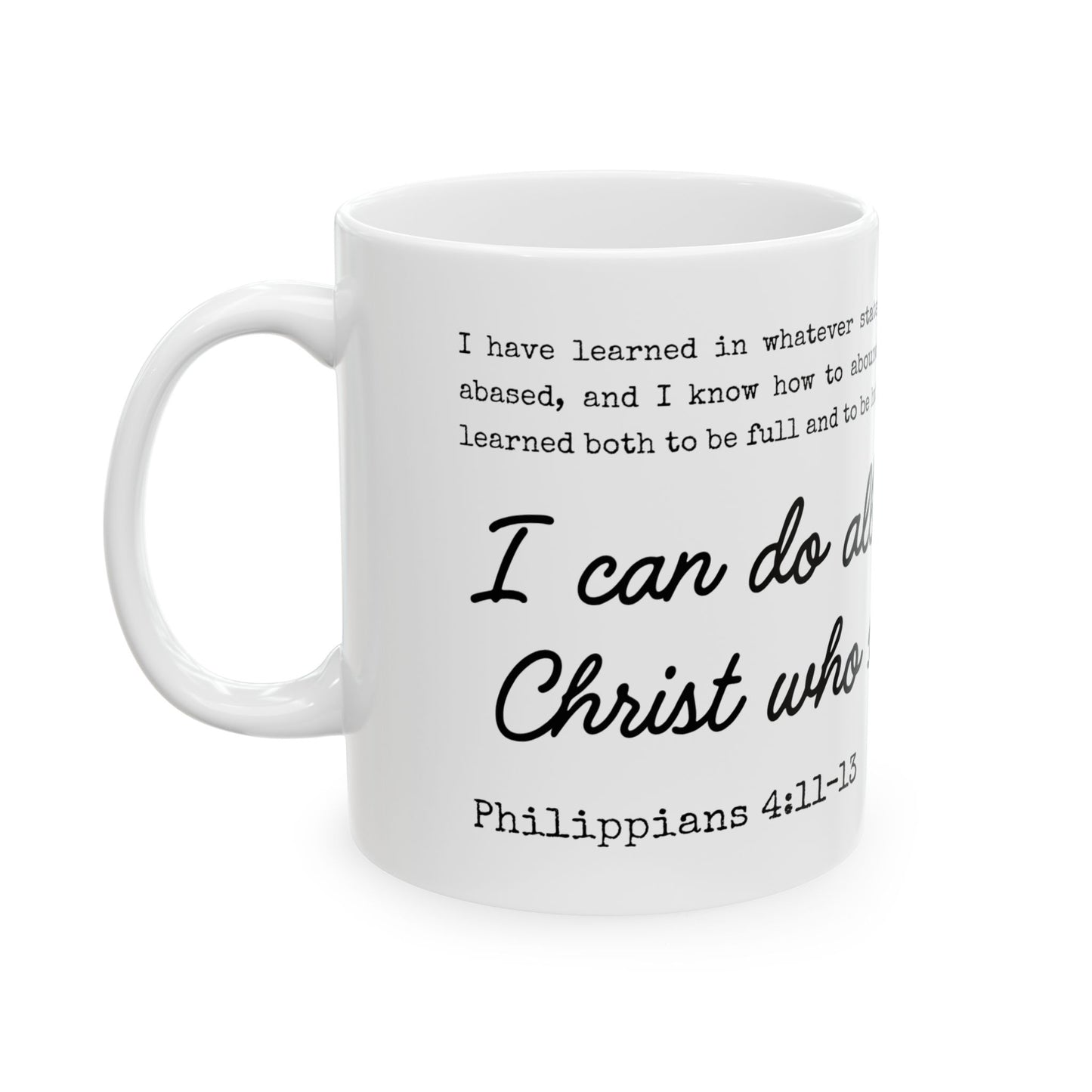 Philippians 4:13 Scripture Ceramic Coffee Mug | Bible Verse Tea Cup