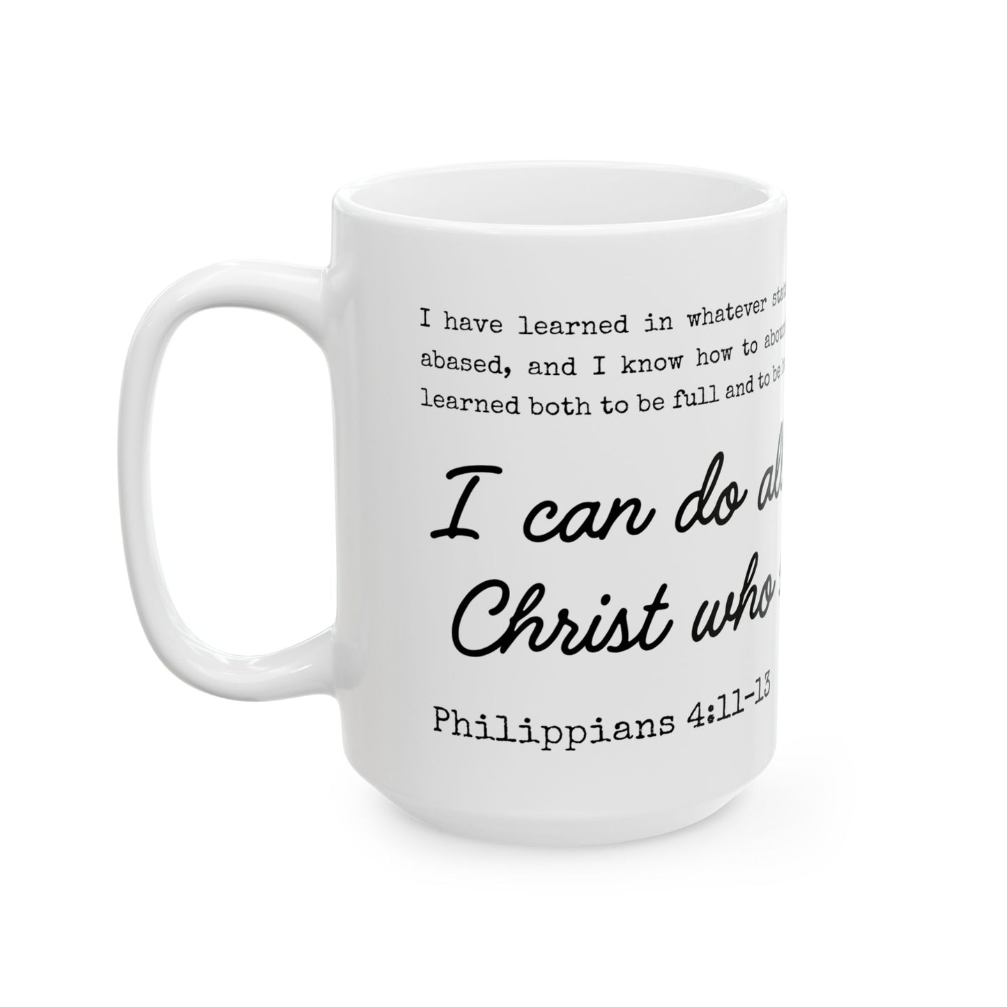 Philippians 4:13 Scripture Ceramic Coffee Mug | Bible Verse Tea Cup