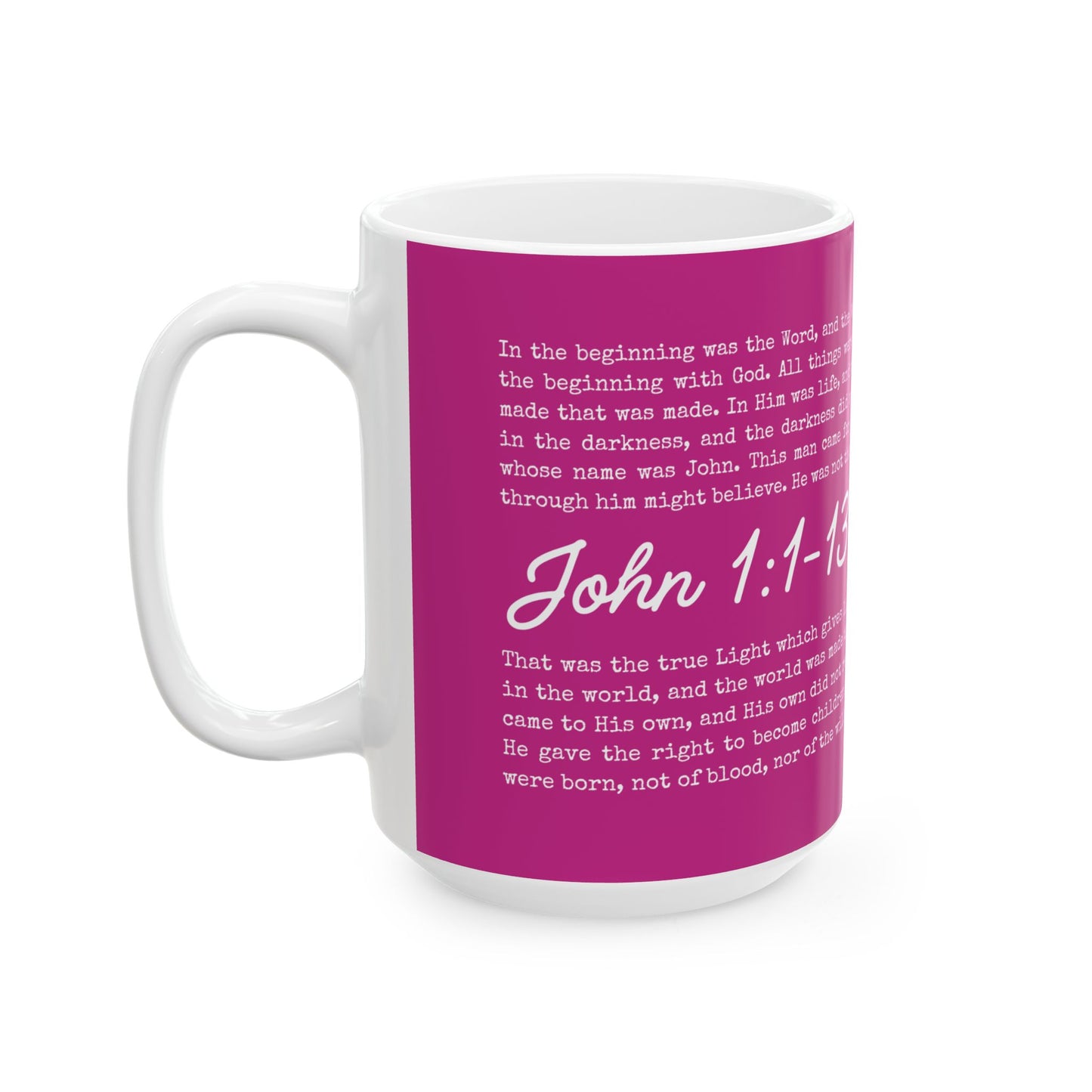 John 1 Scripture Ceramic Coffee Mug | Bible Verse Tea Cup