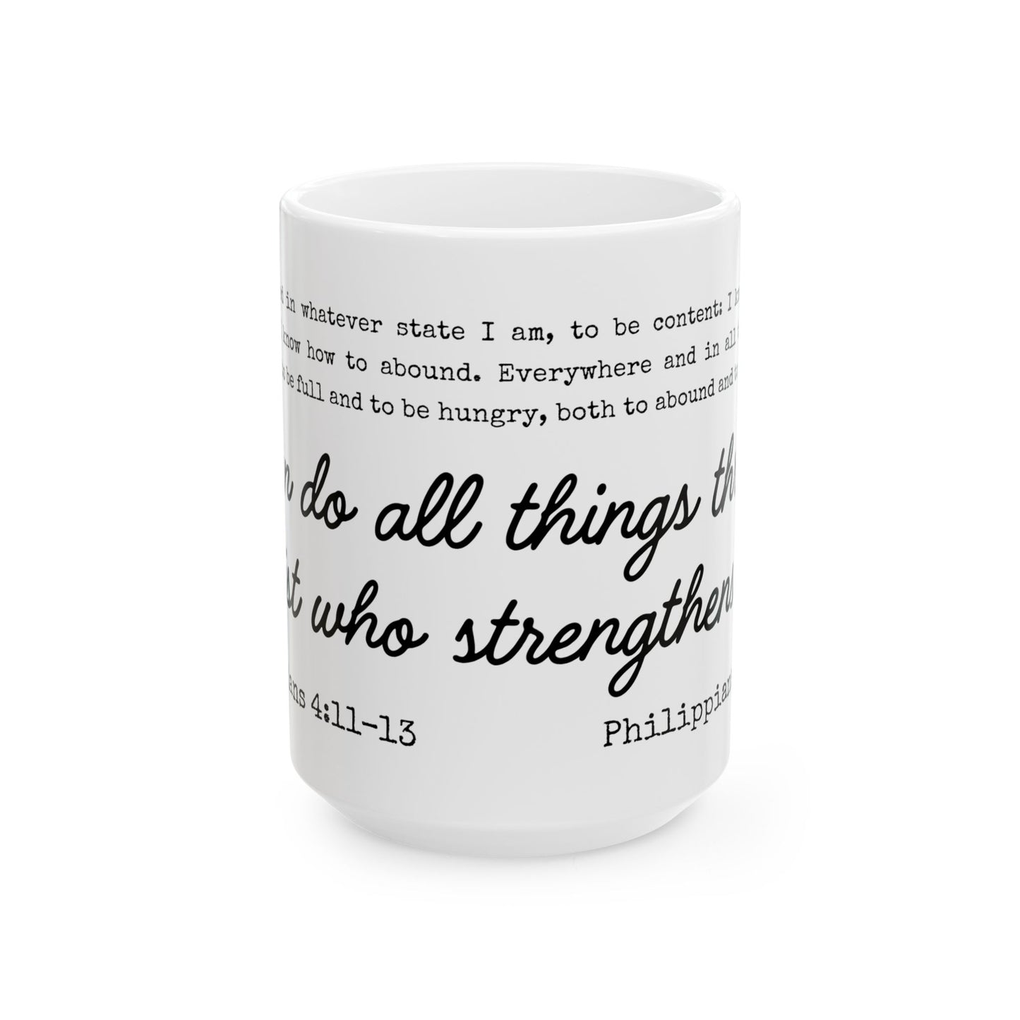 Philippians 4:13 Scripture Ceramic Coffee Mug | Bible Verse Tea Cup