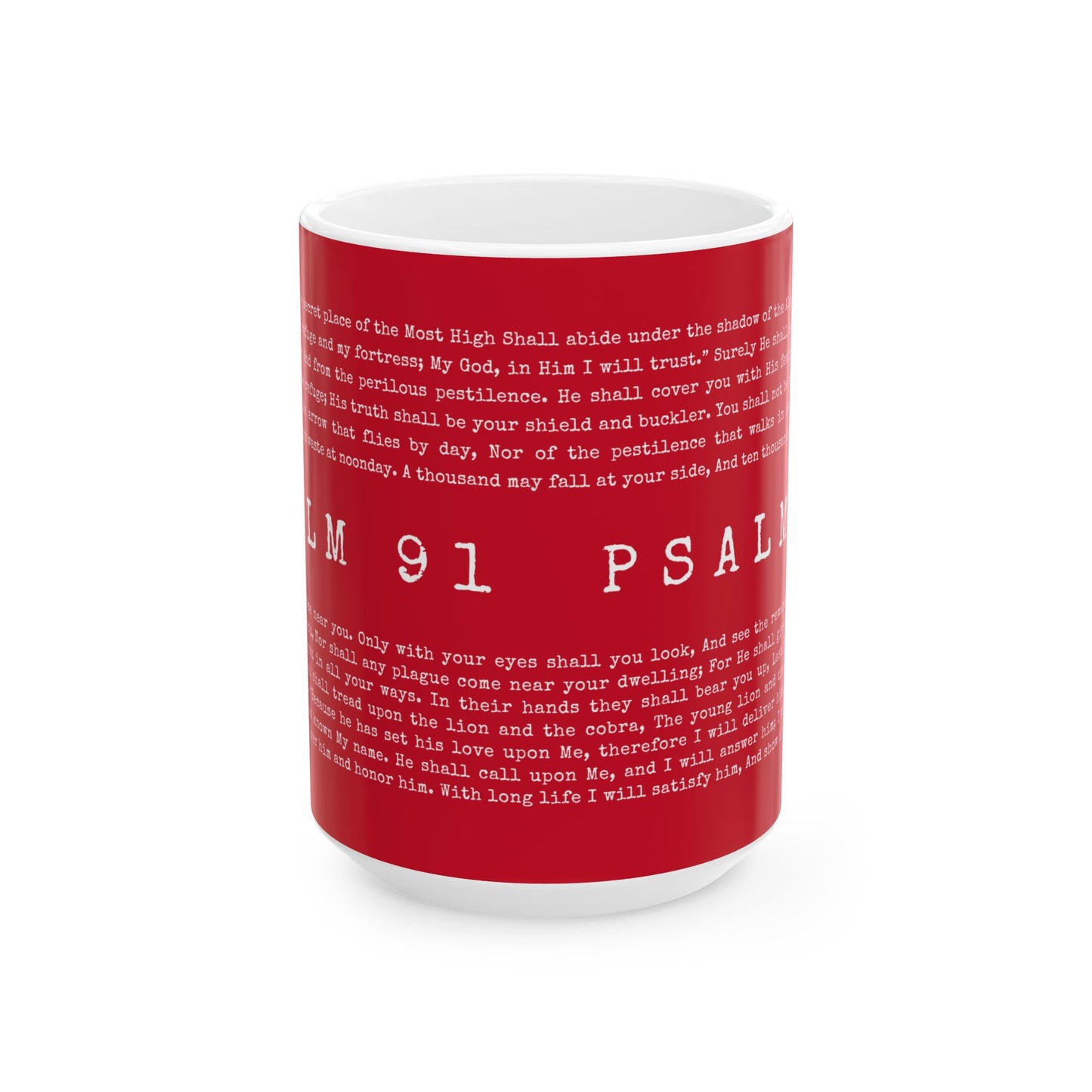 Psalm 91 Scripture Ceramic Coffee Mug | Bible Verse Tea Cup