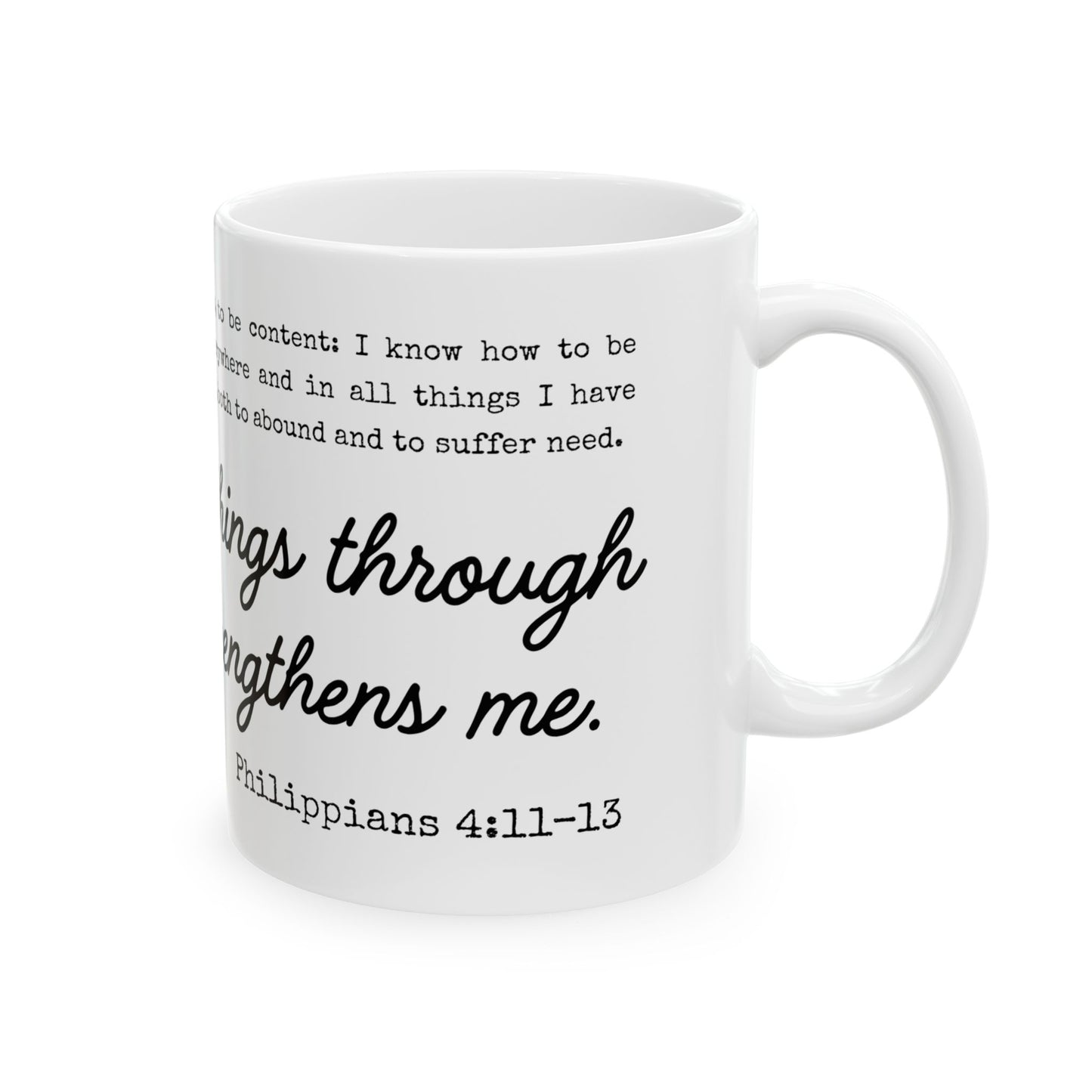 Philippians 4:13 Scripture Ceramic Coffee Mug | Bible Verse Tea Cup